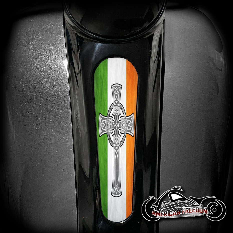 Harley 8 Inch Dash Insert - Irish Flag Cross